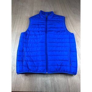 Chaps Royal Blue Quilted Puffer Vest Men’s Large Lightweight Full Zip Polyester